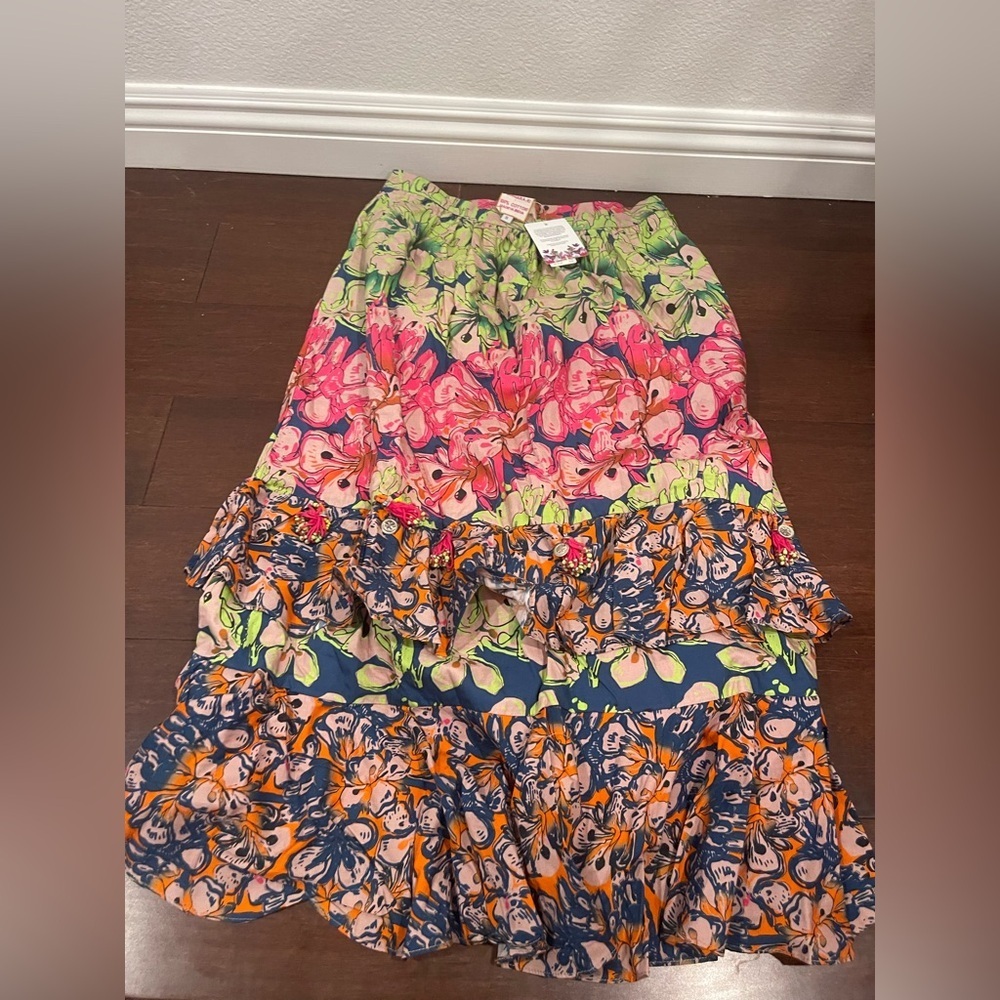 nwt villa Tiered midi Skirt Roopa Pemmaraju small - Picture 5 of 11